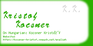 kristof kocsner business card